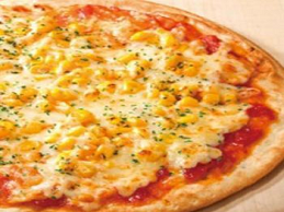 Sárga pizza (ananászos-gombás-kukoricás)